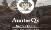  - Auntie Q window graphic
